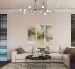 Plafonnier, Sabia 10L, verrerie S100, nickel, L118cm, H51cm - Manufacture