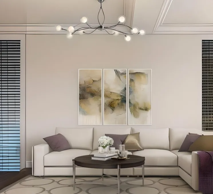 Plafonnier, Sabia 10L, verrerie S100, nickel, L118cm, H51cm - Manufacture