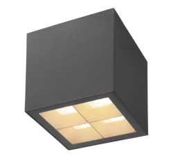 Plafonnier, S-cube, anthracite, IP65, LED, dim, 2700-3000K, 1200 lm, Ø9,5cm, H10,6cm - SLV