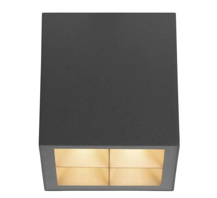 Plafonnier, S-cube, anthracite, IP65, LED, dim, 2700-3000K, 1200 lm, Ø9,5cm, H10,6cm - SLV
