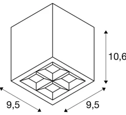 Plafonnier, S-cube, anthracite, IP65, LED, dim, 2700-3000K, 1200 lm, Ø9,5cm, H10,6cm - SLV