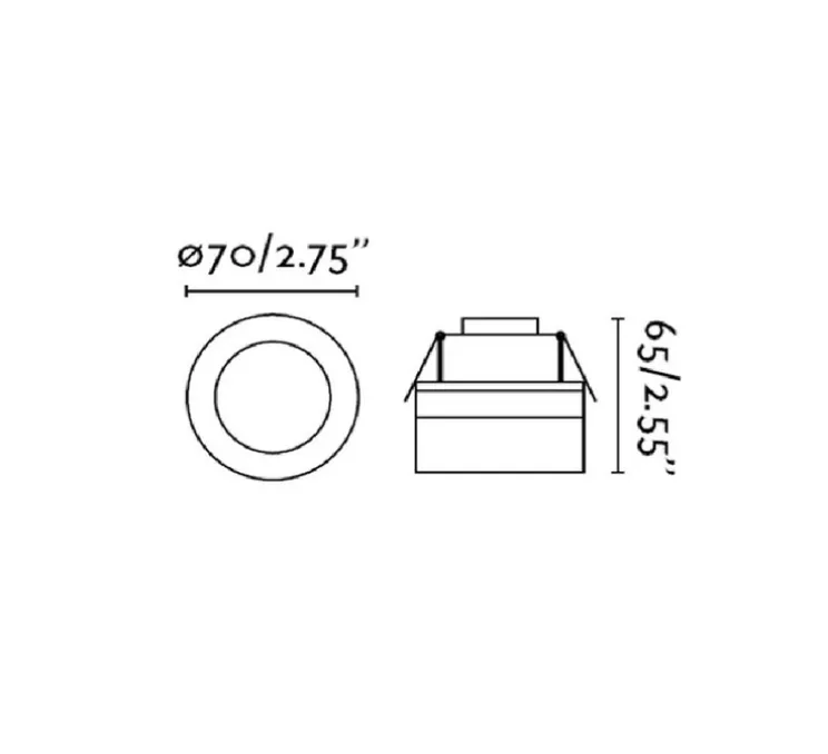 Plafonnier semi-encastré, Ebba, blanc, LED, 3000K, 458lm, Ø7cm, H6,5cm - FARO