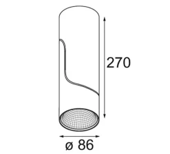 Plafonnier, Semih Surface Adjustable 86 1x, blanc, LED, dim, 2700K, 1448 lm, Ø8,6cm, H27cm-Modular