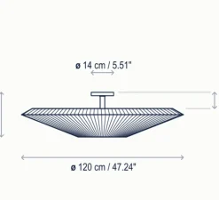 Plafonnier, Siam 120, blanc, Ø120cm, H36cm - Bover