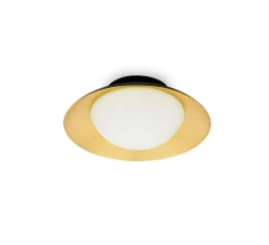 Plafonnier, Side 200, noir et or, Ø20cm, H9cm - Faro