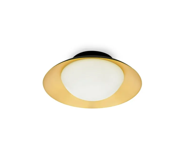 Plafonnier, Side 200, noir et or, Ø20cm, H9cm - Faro