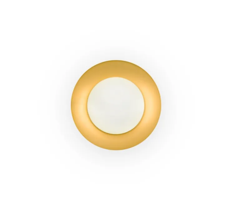 Plafonnier, Side 200, noir et or, Ø20cm, H9cm - Faro