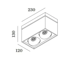 Plafonnier, Sirro 2.0 LED, noir, LED, dim, 3000K, 1550 lm, L23cm, H13cm - Wever&Ducré