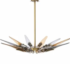 Plafonnier, SKY, laiton antique, verre ambré, verre fumé, Ø112cm, H8,5cm - Eichholtz