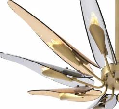 Plafonnier, SKY, laiton antique, verre ambré, verre fumé, Ø112cm, H8,5cm - Eichholtz