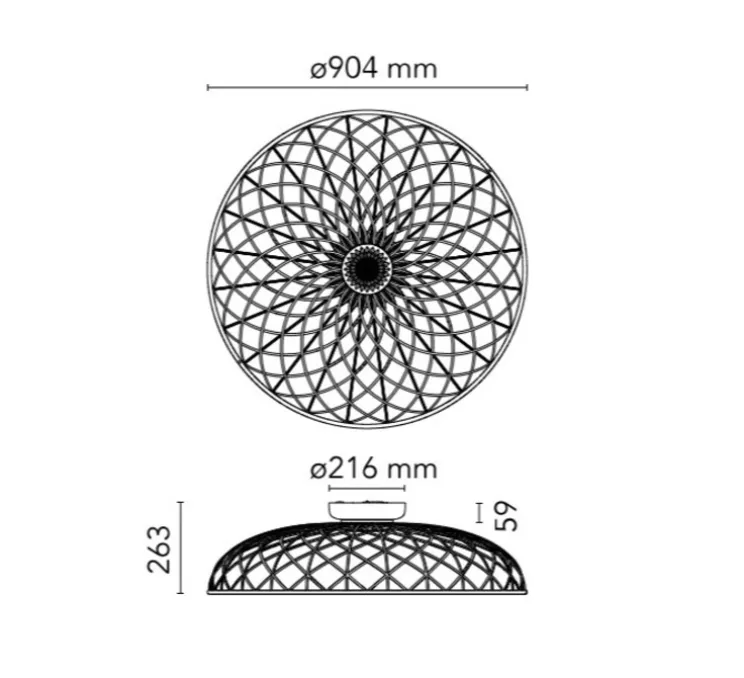 Plafonnier, Skynest, beige amande, LED, dim, 2700K, 1885 lm, Ø90cm, H21,6cm - Flos