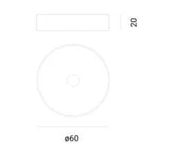 Plafonnier, Slide, rond, petit, coton blanc, Ø60cm, H20cm - Penta