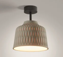 Plafonnier, Soft PF/30, gris, IP44, Ø30cm, H24cm - Bover
