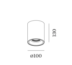 Plafonnier, Solid 1.0, blanc, variable DALI, LED, 2000-3000K, 695lm, Ø10cm, H13cm - Wever&Ducré