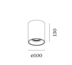 Plafonnier, Solid 1.0, noir et or, variable DALI, LED, 2000-3000K, 700lm, Ø10cm, H13cm - Wever&Ducré