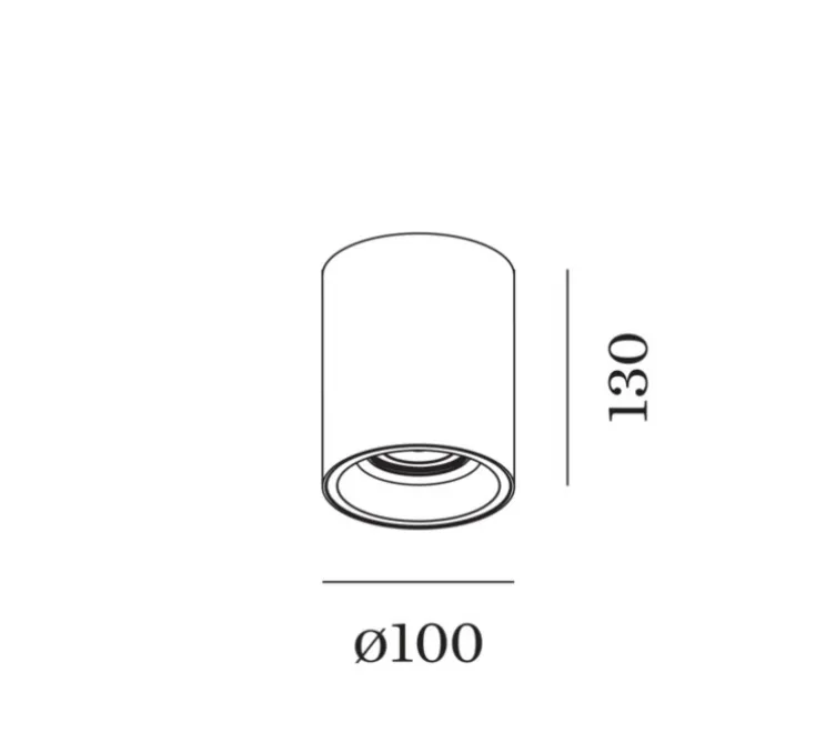 Plafonnier, Solid 1.0, noir et or, variable DALI, LED, 2000-3000K, 700lm, Ø10cm, H13cm - Wever&Ducré