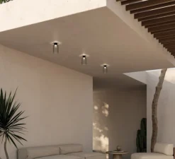 Plafonnier, Spillray Plus, gris, chrome, IP55, LED, dim, 3326K, 147 lm, Ø10cm, H19cm - Axolight