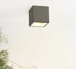 Plafonnier, Spot, [B7], gris foncé, or, LED, L10cm, H10cm - GANTLights