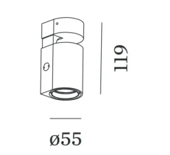 Plafonnier, Sqube on base 1.0 LED, noir mat, LED, 2700K, 400 lm, Ø5,5cm, H11,9cm - Wever&Ducré