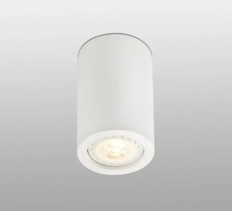Plafonnier, Sven, blanc, 8W, GU10, plâtre, Ø6.7cm, H11cm - Faro