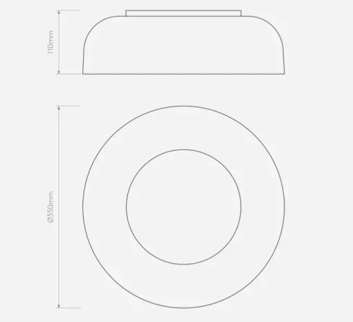 Plafonnier, Syros, blanc brillant, IP44, Ø35cm, H11cm - Astro