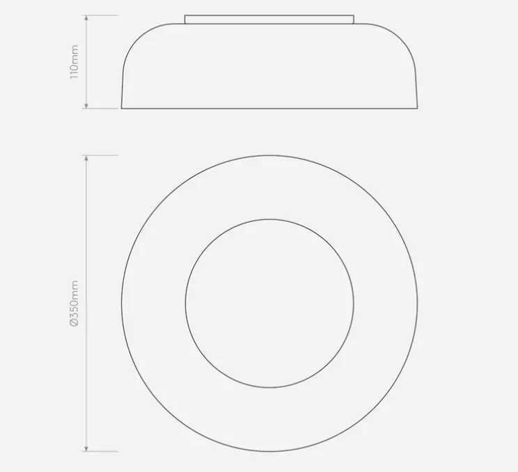 Plafonnier, Syros, blanc brillant, IP44, Ø35cm, H11cm - Astro