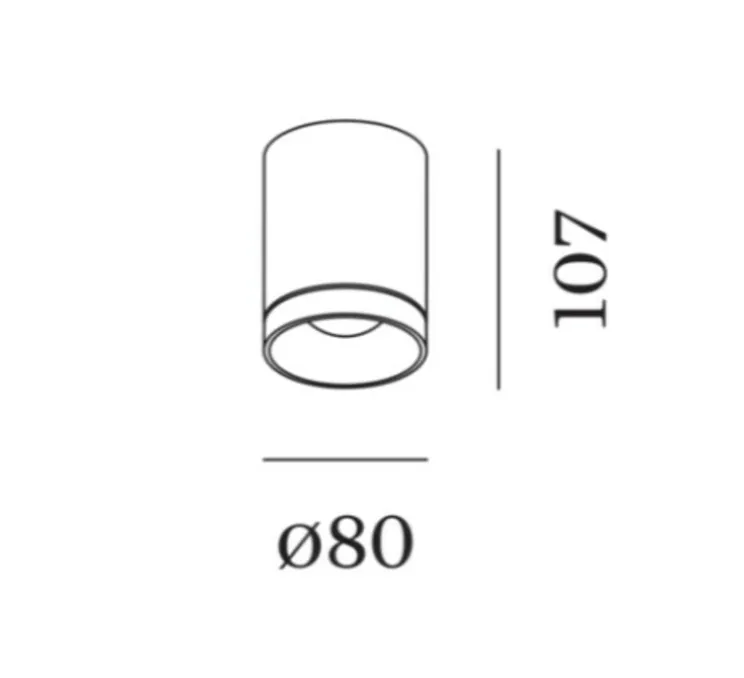 Plafonnier, Taio Round Surface 1.0, anthracite, IP65, LED, dim, 3000K, 480 lm, Ø8cm, H10,7cm - Wever&Ducré