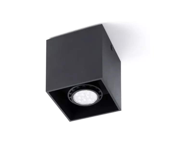 Plafonnier, Tecto, noir mat, Ø8,2cm, H9,5cm - Faro