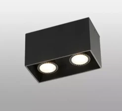 Plafonnier, Tecto, noir mat, L16,5cm, H9,5cm - Faro