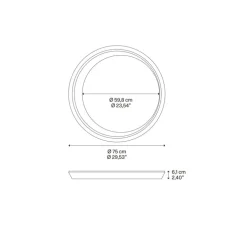 Plafonnier, Tidal 75, blanc mat, LED, dim, 2700K, 8589 lm, Ø75cm, H6,1cm - Lodes