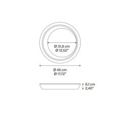 Plafonnier, Tidal 45, champagne mat, LED, dim, 2700K, 5040 lm, Ø45cm, H6,1cm - Lodes