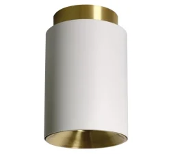 Plafonnier, Tobo C85, blanc, laiton, Ø8,5cm, H13cm - DCW éditions Paris