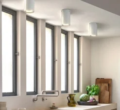 Plafonnier, Tobo porcelaine 180, blanc, IP44, Ø10cm, H18cm - DCW éditions Paris