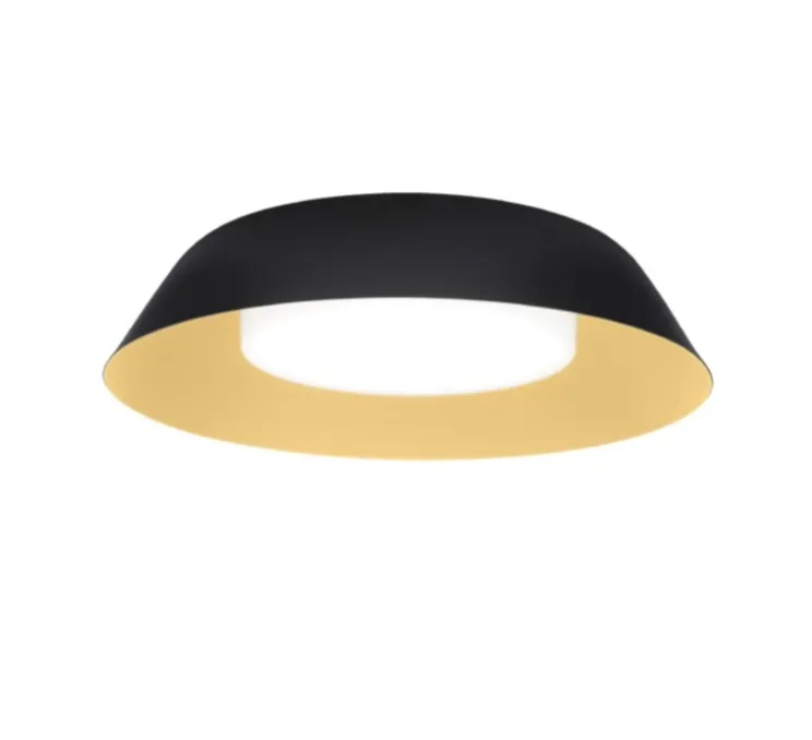 Plafonnier, Towna 1.0, noir et or, IP44, LED, dim, 3000k, 755 lm, Ø25,4cm, H6,8cm - Wever&Ducré