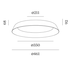 Plafonnier, Towna 3.0, noir, IP44, LED, 2700K, 1550lm, Ø46,1cm, H9,2cm - Wever&Ducré