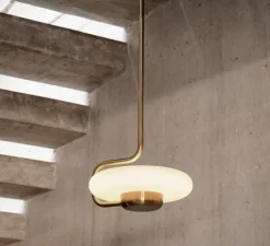 Plafonnier, Tratto, laiton, LED, dim, 2700K, 1450 lm, L27cm, H70-110cm - KDLN