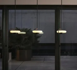 Plafonnier, Tratto, noir, LED, dim, 2700K, 1450 lm, L27cm, H70-110cm - KDLN