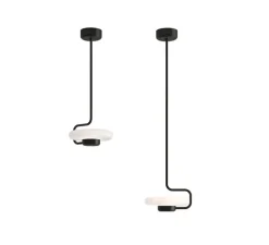 Plafonnier, Tratto, noir, LED, dim, 2700K, 1450 lm, L27cm, H70-110cm - KDLN