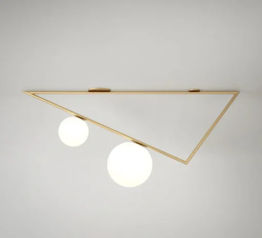 Plafonnier, Triangle 2, laiton, L100cm, H33,3cm - Atelier Areti