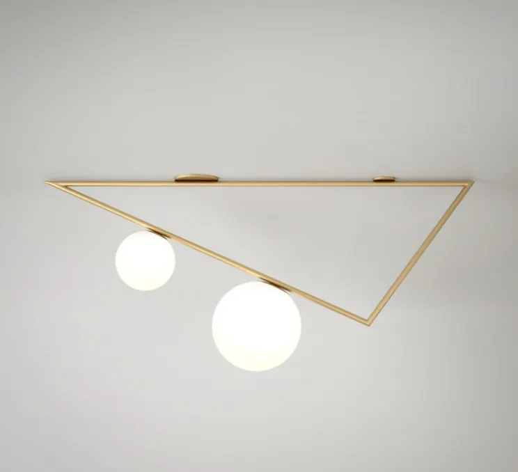 Plafonnier, Triangle 2, laiton, L100cm, H33,3cm - Atelier Areti