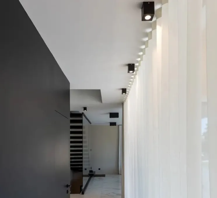 Plafonnier, Triledo, Carré, noir, L8,5cm, H9,5cm - Slv