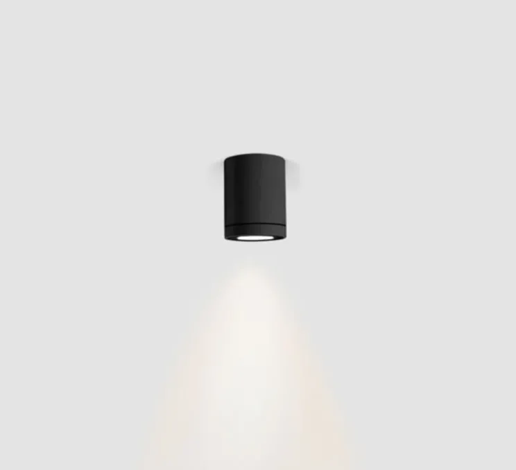 Plafonnier, Tube, noir, IP65, Ø8cm, H10,5cm - WEVER&DUCRE