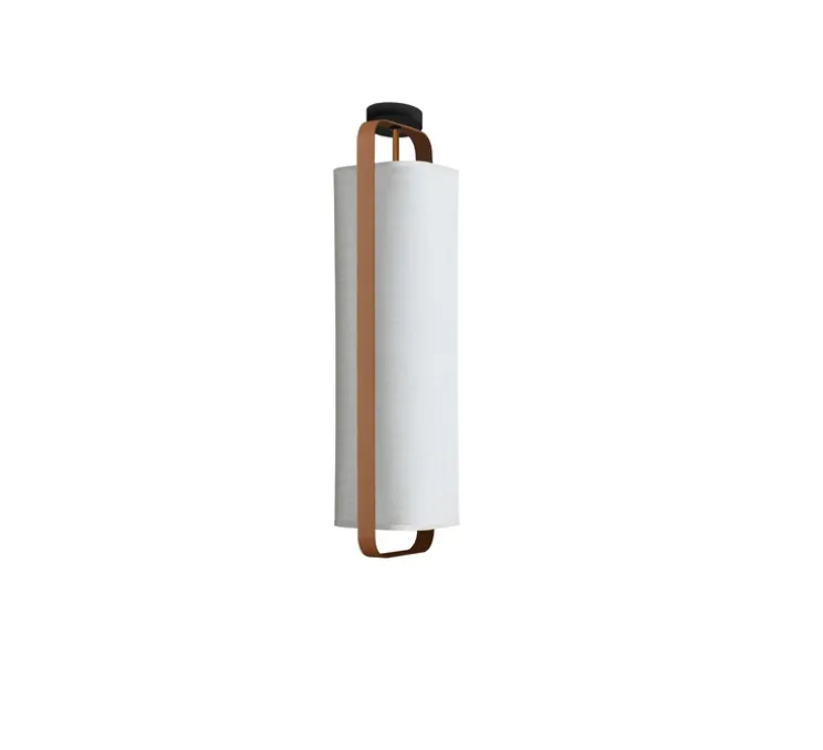 Plafonnier, Twiggy, blanc, cadre cuivré, L12,5cm, H51cm - DesignHeure