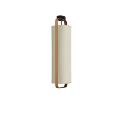 Plafonnier, Twiggy, blanc crème, cadre cuivré, L12,5cm, H51cm - DesignHeure
