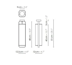 Plafonnier, Twiggy, blanc crème, cadre cuivré, L12,5cm, H51cm - DesignHeure