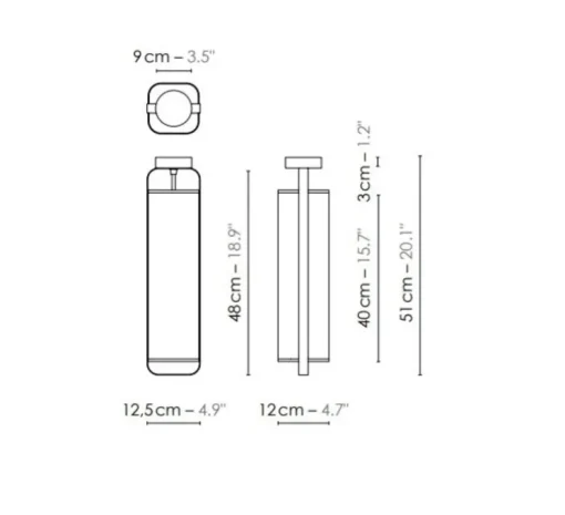 Plafonnier, Twiggy, blanc crème, cadre cuivré, L12,5cm, H51cm - DesignHeure