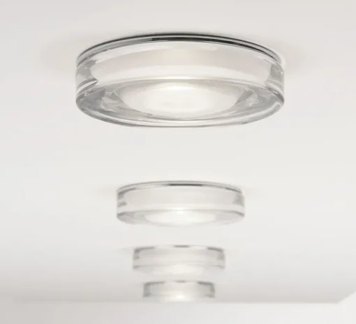 Plafonnier, Vancouver Round, transparent, chrome, IP65, dim, Ø11,5cm, H8cm - Astro