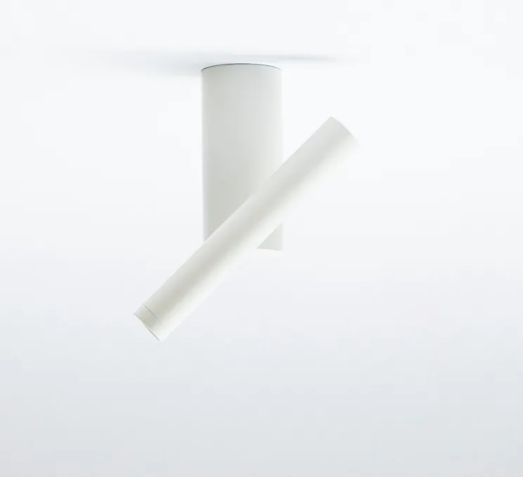 Plafonnier, Verso, blanc mat, LED, 2700K, 350 lm, Ø2cm, H15cm - OliveLab