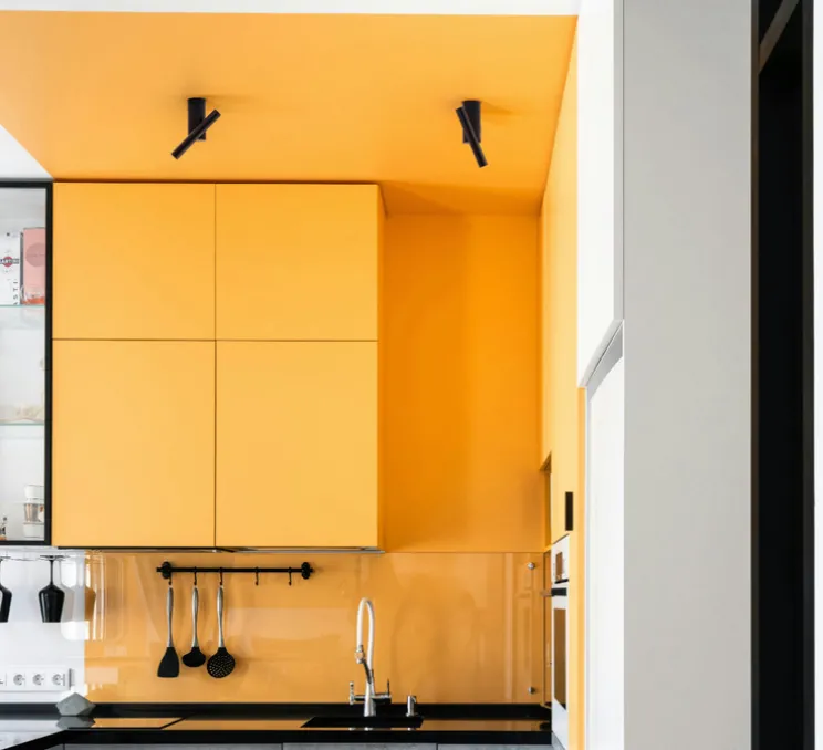 Plafonnier, Verso, noir mat, LED, 2700K, 350 lm, Ø2cm, H15cm - OliveLab