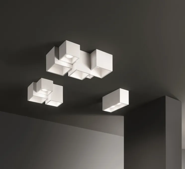 Plafonnier, Vertbois, plâtre, prêt à peindre, Charlotte Double, blanc, L24cm, H13cm - Nedgis